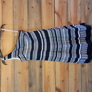 White House Black Market One-Shoulder Striped Dress